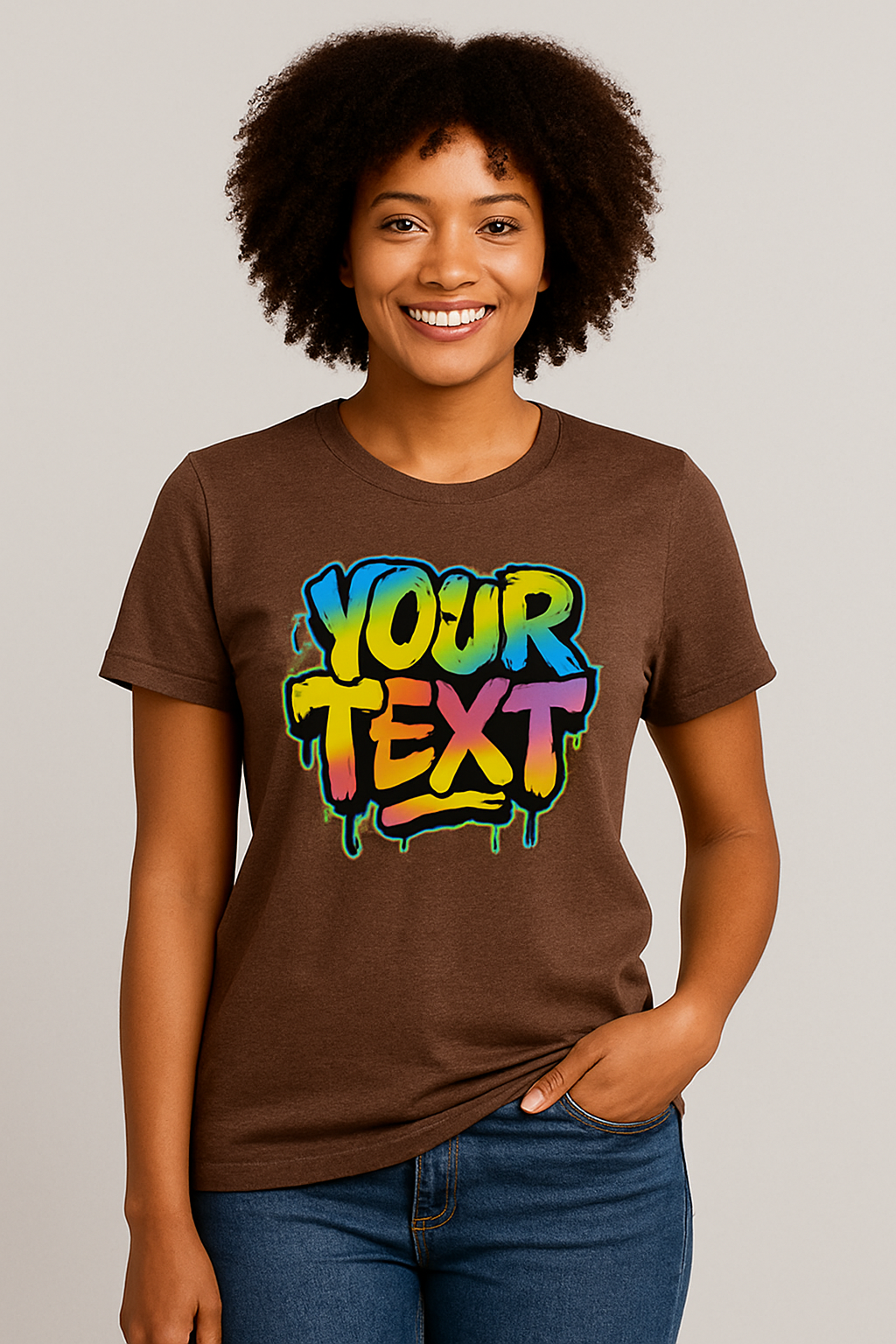 Brown shirt with your text