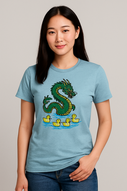 Light blue shirt duck dragon