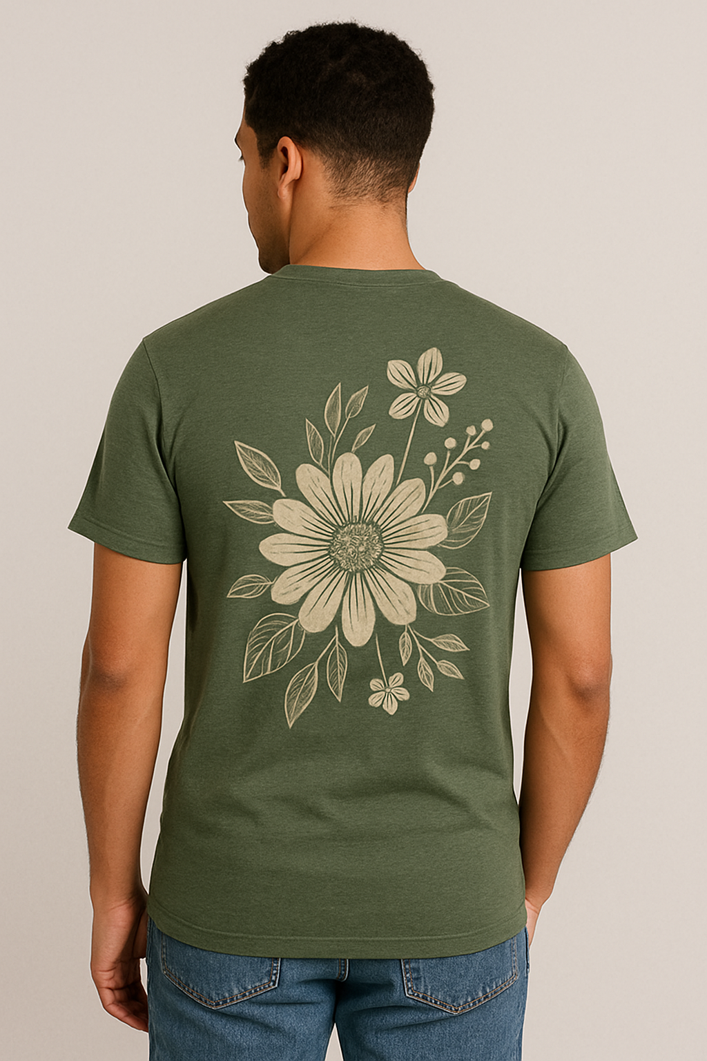 Green shirt floral