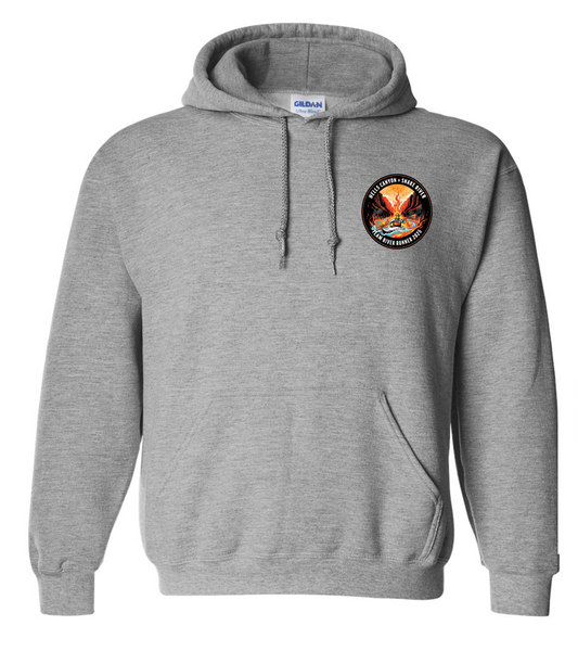 Gray hoodie with TRR Hells Canyon 2025 front and back
